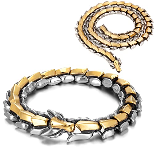 Bracelet serpent nordique Ouroboros 19 cm idée cadeau amulette homme acier