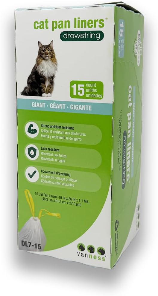 DL715 Pureness Extra Giant Drawstring Cat Pan Liner, 15-Count