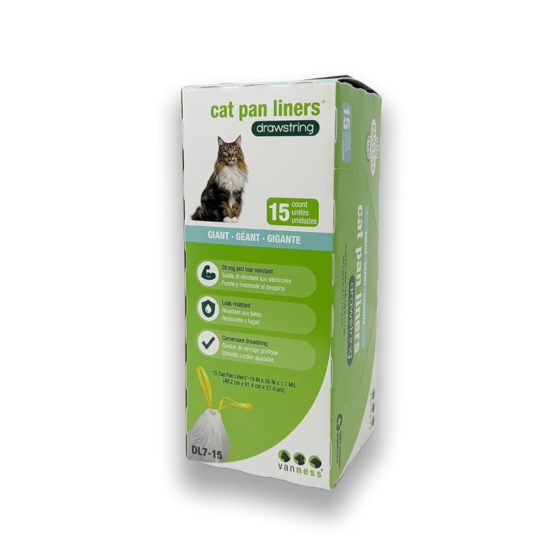 Forro para Caixa de Areia de Gatos Van Ness DL715 Extra Gigante com Cordão, Pacote com 15