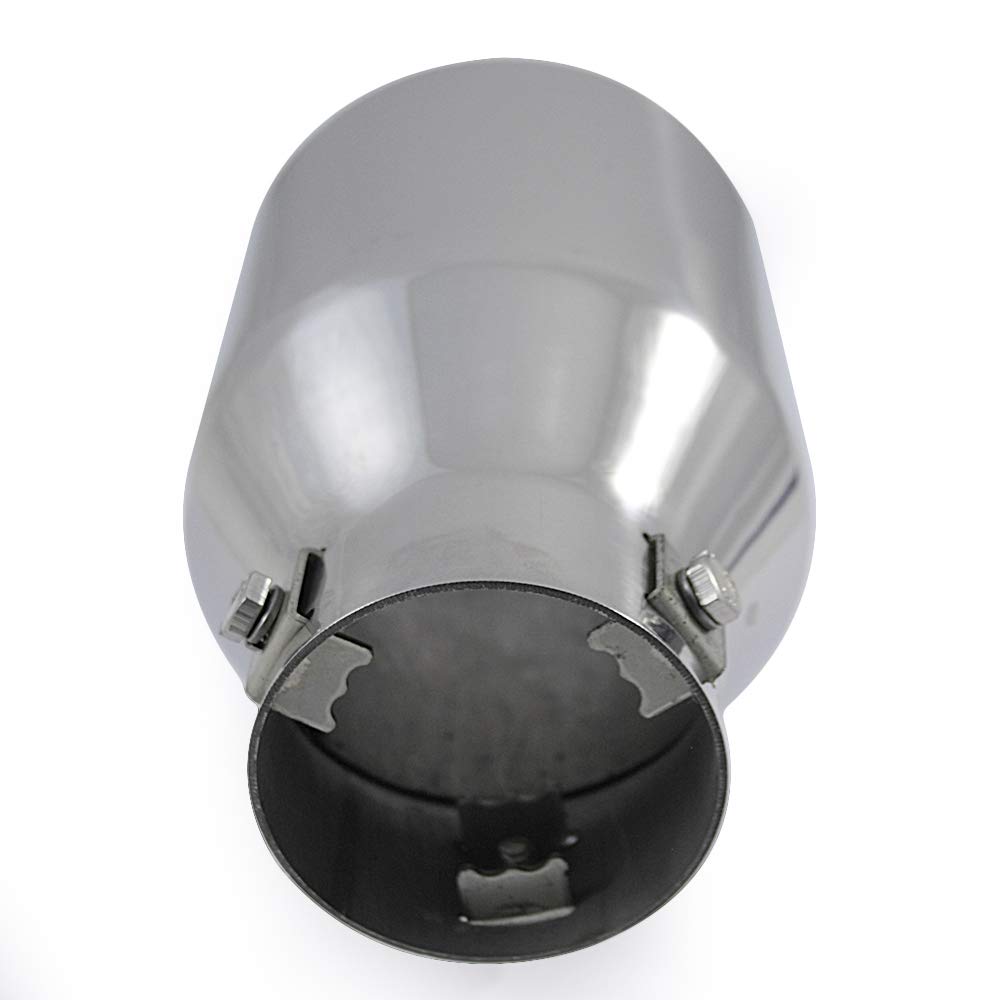 AutoHobby - Terminale di scarico, universale, per sport, tuning, in acciaio inox, rotondo, fino a 56 mm, cromato