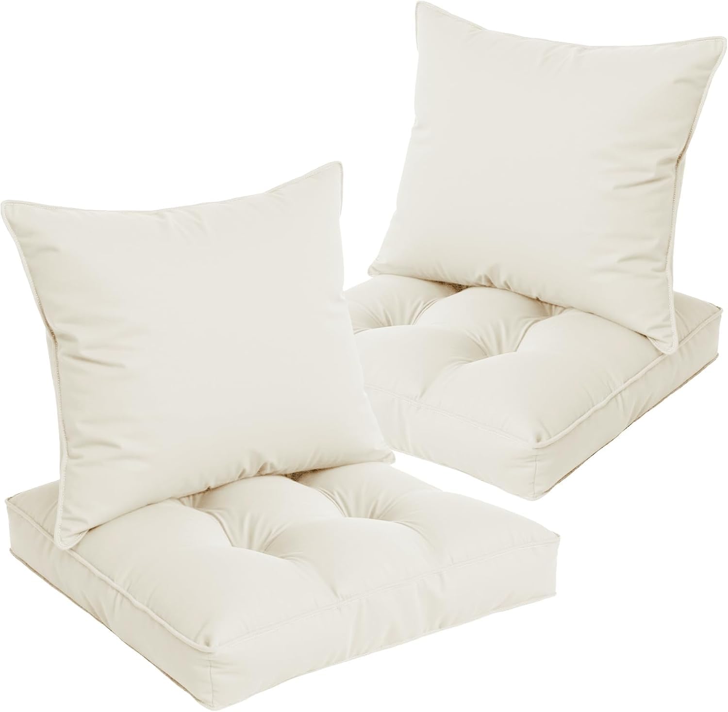 widesmile Replacement Outdoor Sofa Cushions Waterproof Rattan Cushions for Garden Furniture Patio Chair Seat (Cream) โ image 1