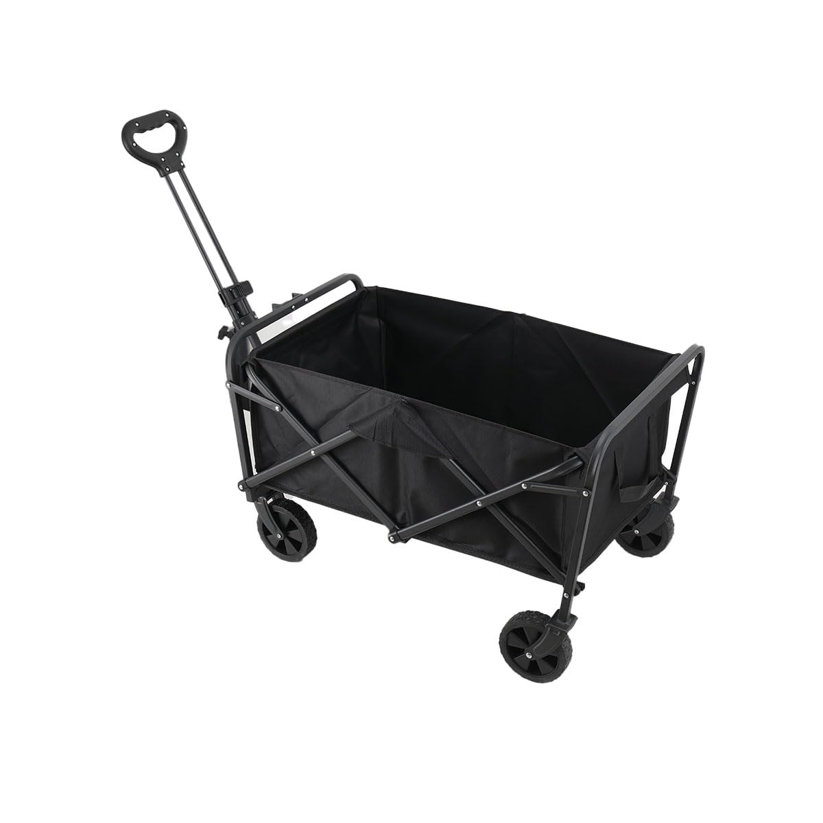 Carrello Pieghevole Con Ruote per Campeggio e Spiaggia, Struttura in Acciaio 80 kg, Ruote Girevoli 360°, Manico Regolabile, Ampio Carrello Portatutto