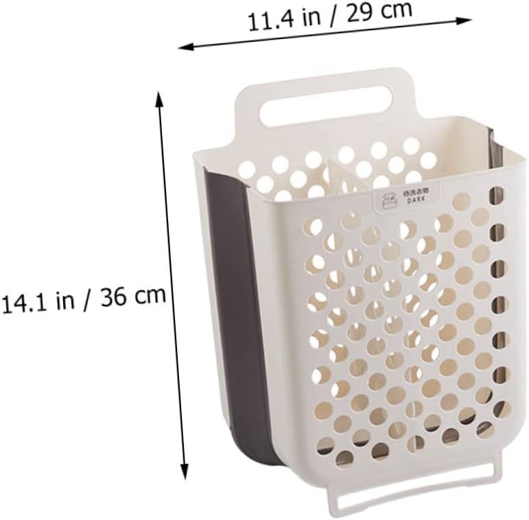 Amosfun Foldable Laundry Basket Space Saving Hamper Wall Mount Laundry Basket Kitchen Onion Potato Storage Basket 14 x 11 Inch