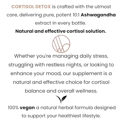 Cortisol Detox, Mind and Body Cortisol Reducing Supplement 1000mg Ashwagandha,120 Tablets to Lower Stress & Anxiety, Balance Adrenal Hormones, Reduce Fatigue, Increase Focus and Energy. HERA Vitality - Image 5