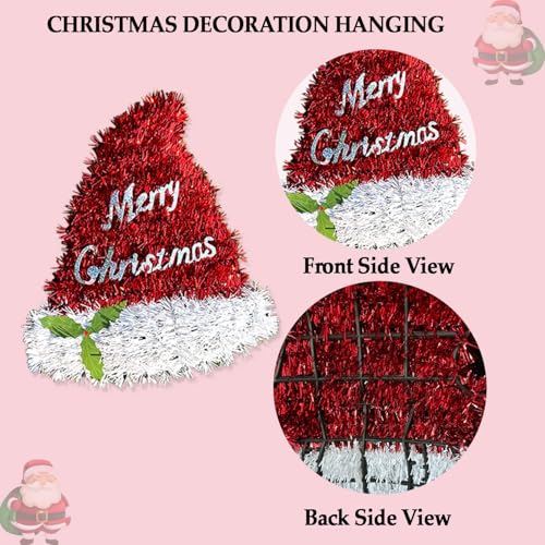 Image of Pack of 2 Christmas Decorations Cap & Snowman Combo, Large Hanging Christmas Tree Decoration Items for Xmas Tree, Home Decor, Door, Window | PoPo Toys 
