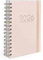 Agenda Planner Diária 2026 Minimalista Amarelo Manteiga