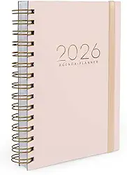 Agenda Planner Diária 2026 Minimalista Amarelo Manteiga