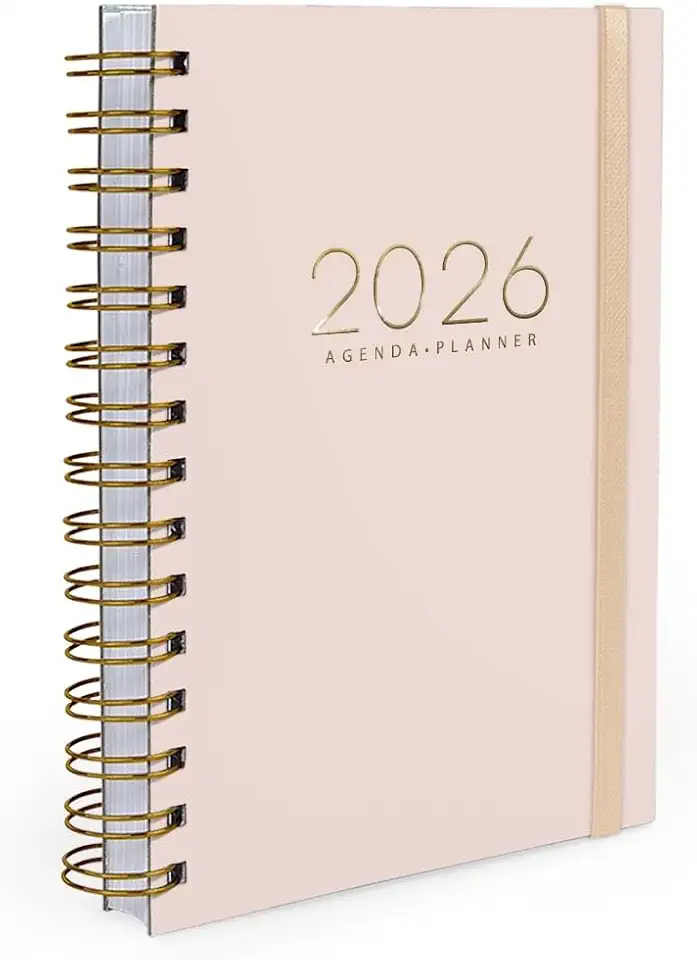 Agenda Planner Diária 2026 Minimalista Amarelo Manteiga