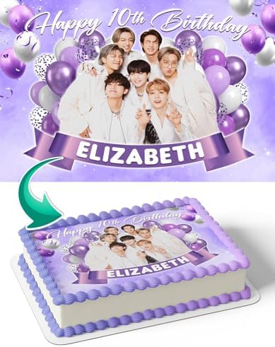 Generic Cakecery BTS K-Pop Edible Cake Image Topper Birthday Cake...