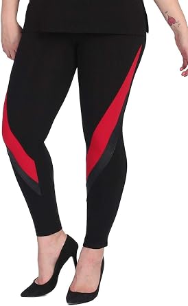 Magna – Leggings para mujer, imitación de piel, color negro y rojo negro  rojo 50-52: Amazon.es: Ropa