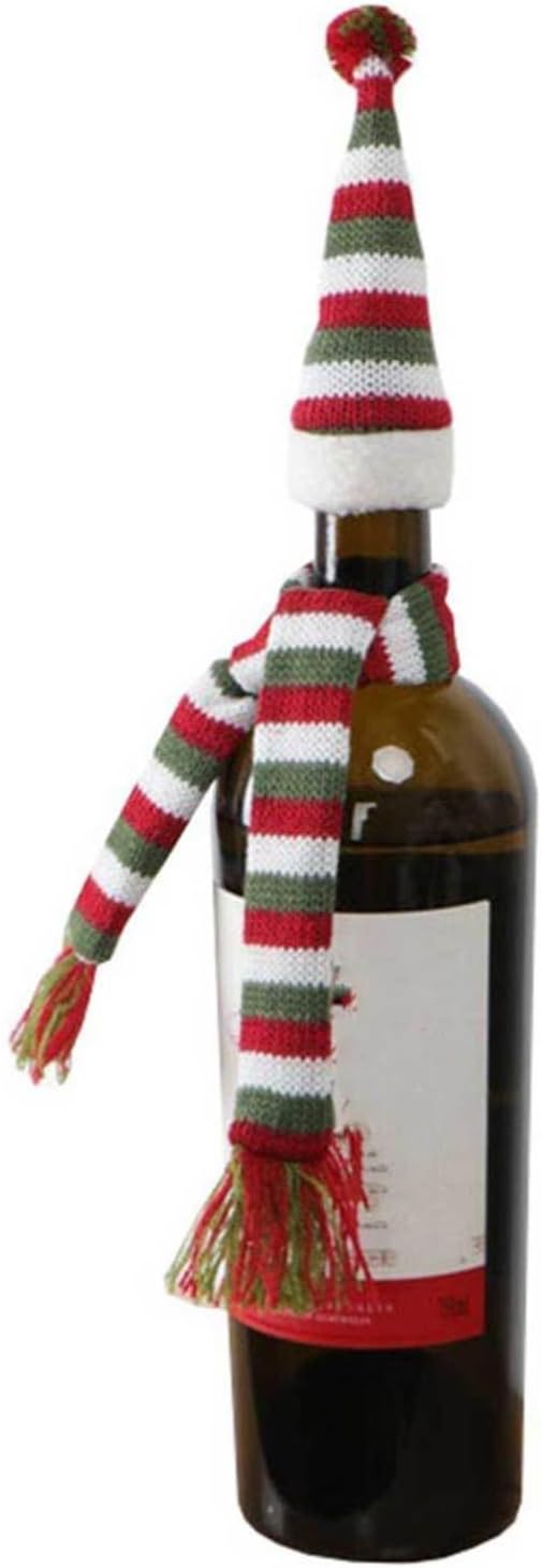 2pcs Wine Bottle Cover Nonwovens Xmas Christmas Decoration Reusable
