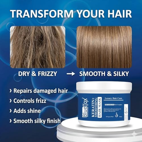 Image of keratin smoothning hair Repair Mask for Dry & Damaged Hair | sulfate and paraben free | Professional mask for Strengthening and Repairing Hair | For Chemically Treated Hair Type