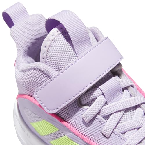 adidas Own The Game 3.0 Mid Top Elastic Lace & Strap Basketball Sneaker, Ice Lavender/Lucid Lemon/Powder Plum, 11.5 US Unisex Little Kid4