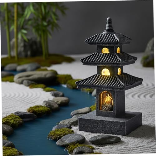 Statue de pagode pour jardin en résine durable résistante aux intempéries - 6