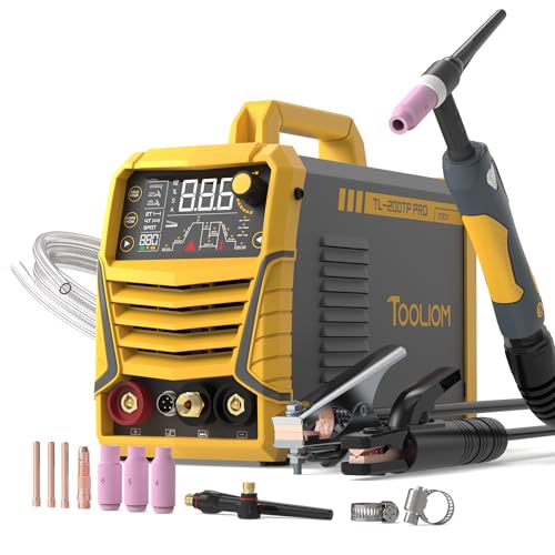 TOOLIOM 200A WIG Schweißgerät mit Impuls 230V 3 iIn 1 WIG Schweißgerät MMA/DC HF WIG/PULS WIG für Schweißen von Stahl Edelstahl (nicht schweißbares Aluminium)