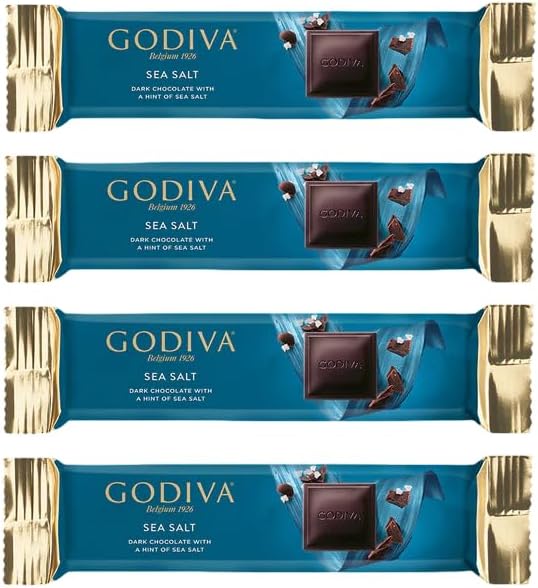 Sea Salt Dark Chocolate Bar, Belgian Rich, Hint of Sea Salt, Each 32g X 4 Count (Product Of Belgium) From DECADENT
