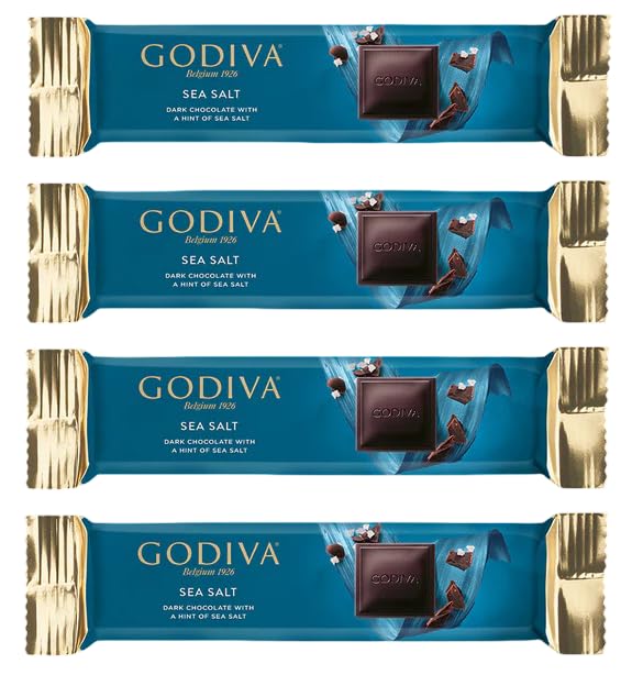 Sea Salt Dark Chocolate Bar, Belgian Rich, Hint of Sea Salt, Each 32g X 4 Count (Product Of Belgium) From DECADENT