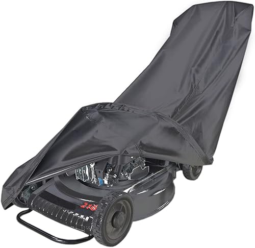 Amberr Funda para cortacésped, resistente al agua 420D, cubierta para cortacésped, cubierta impermeable para cortacésped, protección completa contra Amberr Funda para cortacésped, resistente al agua 420D, cubierta para cortacésped, cubierta impermeable para cortacésped, protección completa contra