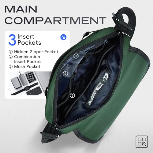Unisex Crossbody Bag, Water-Resistant Minimalist Shoulder Bag with Quick-Access Pocket & Hidden Compartment3