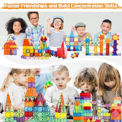 Paaxido Magnetic Tiles 130-Piece Set with 2 Cars — view 5