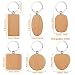 Llavero de Madera 12 Piezas DIY Llavero en Blanco,Llavero de Madera Personalizado...