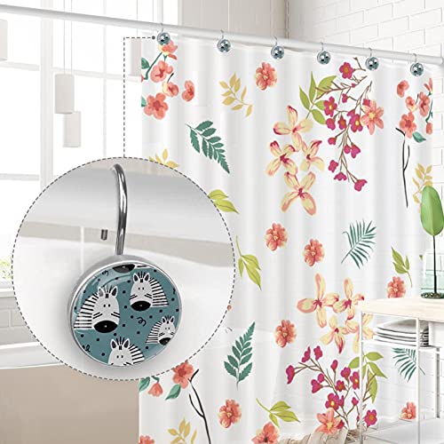 Rideau de douche impeccable avec ces crochets zèbre à pois en inox - 5