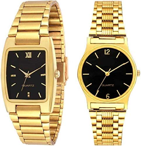 pass pass Full Gold Analogue Black Dial Watch for Men & Boys (Combo) (B07M8NZBFS) Amazon Price History, Amazon Price Tracker