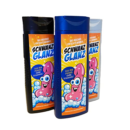 Deggelbam 1x SchwanzGlanz das Duschgel für den Mann mit einem tollen Penis|Shampoo|Scherzartikel|Geschenkidee|Männergeschenk|Geburtstagsgeschenk|Vatertagsgeschenk|Spaß Geschenk für Freund, 300 grams