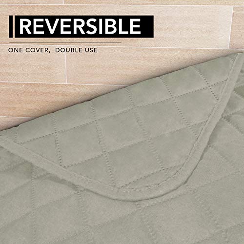 Image of Easy-Going Rectangular Chaise Lounge Cover, 42 x 68 inches, Beige, Reversible, Elastic Closure, Machine Wash, Indoor Sofa Protection, Pet-Friendly, Stain-Resistant, Easy to Clean