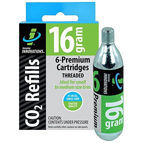 Genuine Innovations G2153, Bicycle CO2 Cartridges, Threaded, 16g, Pack of 6 Cover