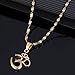 CB Gold Jewelry Hinduism Pendant Necklace Yoga Meditation Aum Om Ohm Sanskrit India Symbol Pendant Necklace