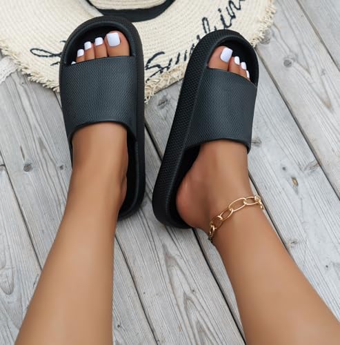 Cloud Slippers for Women Men Pillow Slippers Soft Comfort Non Slip Quick Drying Shower Shoes Slides Bathroom Sandals Lightweight Cushioned Thick Sole4