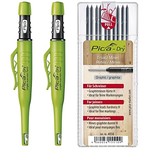 vasalat Pica Dry Tieflochmarker Graphit 2 Stück mit 10 Ersatzminen 3 teilig Cover