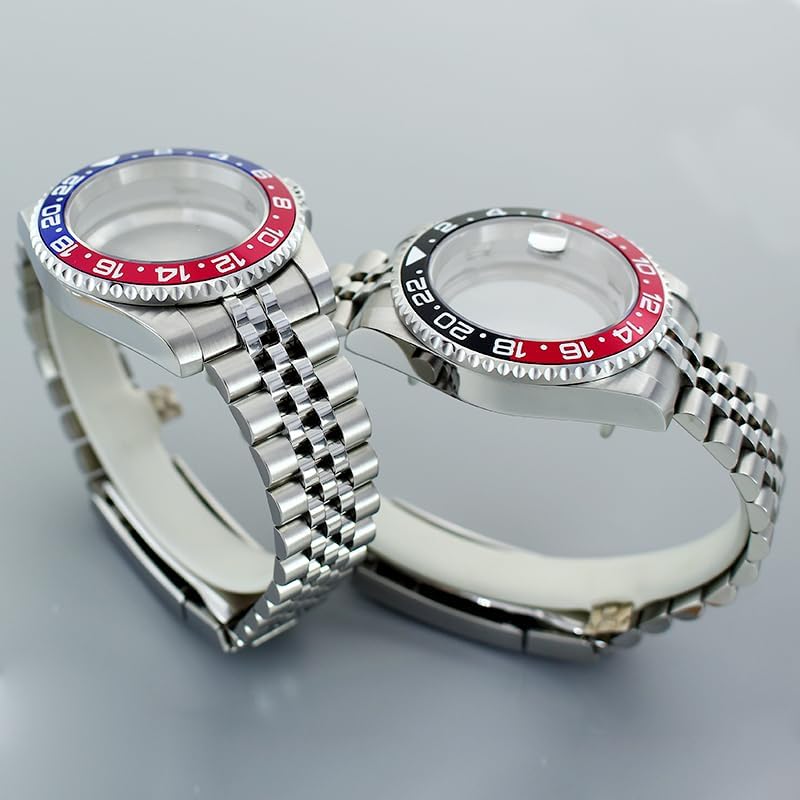 Two-Tone GMT Steel Diver Watch Case 200m Waterproof for NH35/34/36/38 4R36 Miyota8215 ETA2824 Movement