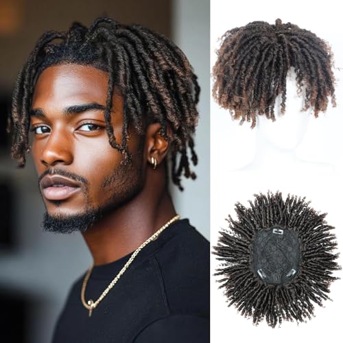 BECUS Dreadlock Hair Topper for Men Afro Synthetic...
