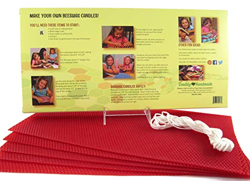Make Your Own Beeswax Candle Starter Kit - Includes 5 Full Size 100% Beeswax Honeycomb Sheets In Red And Approx. 6 Yards Of Cotton Wick. Each Beeswax Sheet Measures Approx. 8" X 16 1/4". #TOP1