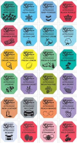 Image of Wonder Wafers Car Air Freshener Wafers Variety Pack of 48 - Individually Wrapped - 24 Scents