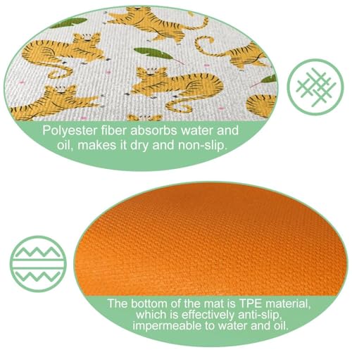 Tapete de cocina de 2 piezas lavable absorbente para cuarto de lavado 6