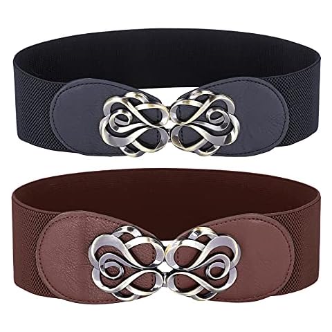 GRACE KARIN Damen elastischer Waist Breit Gürtel Vintage Retro Elastischer ZHXS0244-02_3XL Cover