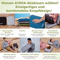 ATEPA Sitzkissen Outdoor, Aufblasbares Sitzkissen, XL, Grau – Ansicht 6
