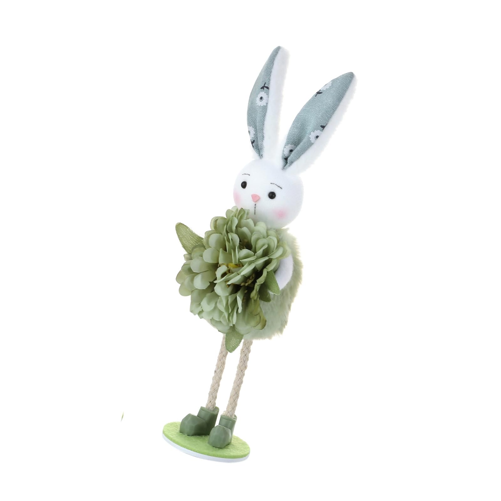 Cazstyk Green Hare Ornament Waterproof Fabric Hare Figurine For Tabletop Mantels Children Room Festival Celebration Easter Figurine