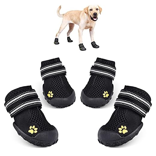 Hipaw Summer Breathable Dog Boot Reflective Strap Rugged Nonslip Sole for Hot Pavement
