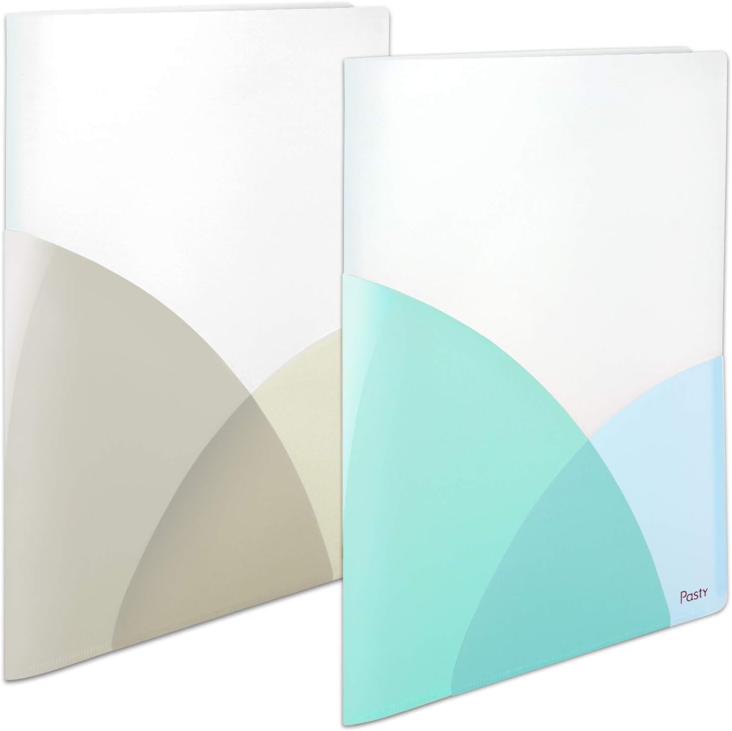 Plus Pasty Slim Holder File, A4, 4 Pockets, Pasty, Blue Vanilla, Set of 2 Colors