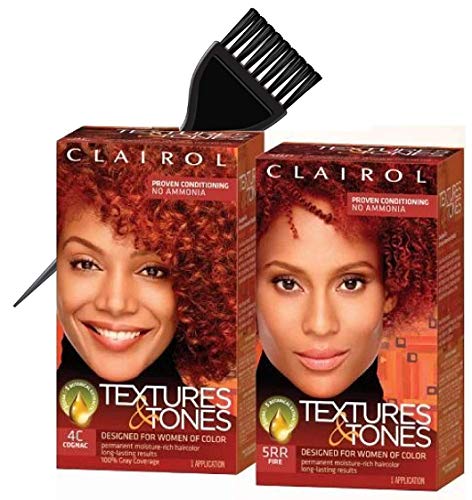 Clairol TEXTURE & TONES Permanent Moisture-Rich Haircolor, No Ammonia (w/Sleek Brush) Hair Color Dye Designed for Women of Color (5G, Light Golden Brown)