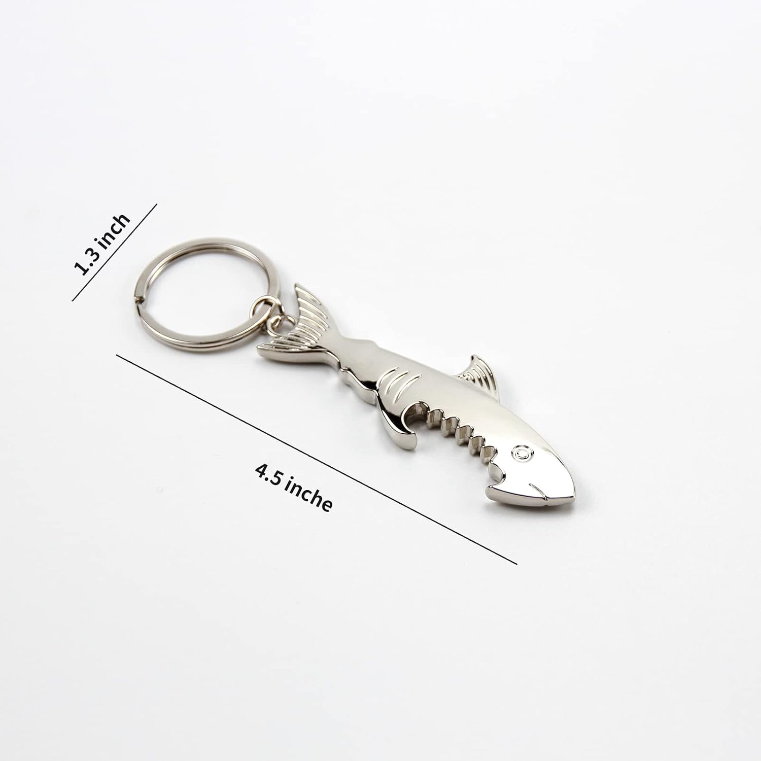 TOPASION Creative Metal Corkscrew Shark Beer Bottle Opener Keychain Pendant image 2