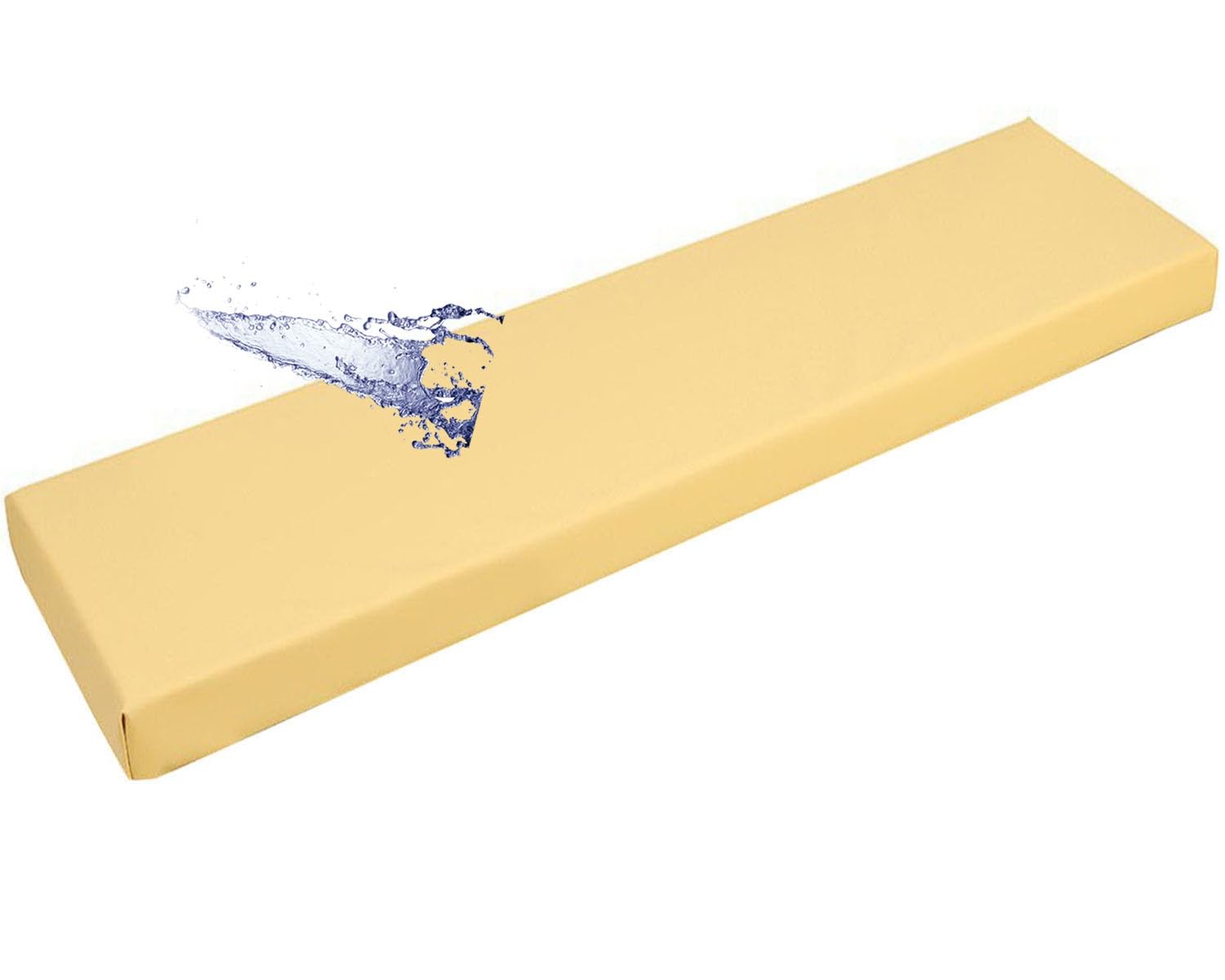 ZEaink Waterproof Bench Cushion, Bench Seat Cushion for Outdoor Indoor Furniture, 48/36/60/40 Inch,High-Density Bench Pa,for Piano Benc,Patio,Garden,Bench Cushion(Yellow,100x35x5cm)