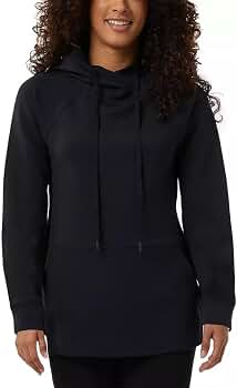 32 Degrees Women's Tech Hoodie - Raglan style pullover (Black, S