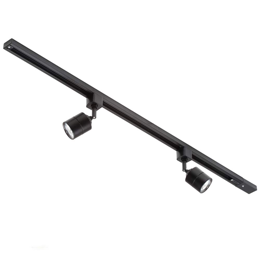 Litecraft Black Kitchen Track Light With Soho Fixture & Gu10 Led Bulbs - (, 1M 2 Light)