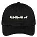 Trendy Apparel Shop Pregnant Af Embroidered Cap Premium Cotton Dad Hat - Black