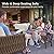 EAST OAK Life Chatter Patio Furniture Set 5 Pieces, Outdoor Furniture 5-Seat Sofa with Two Round Coffee Table, Waterproof Thick Cushion Deep Seating for Porch, Balcony, Chestnut Brown & Creamy Apricot